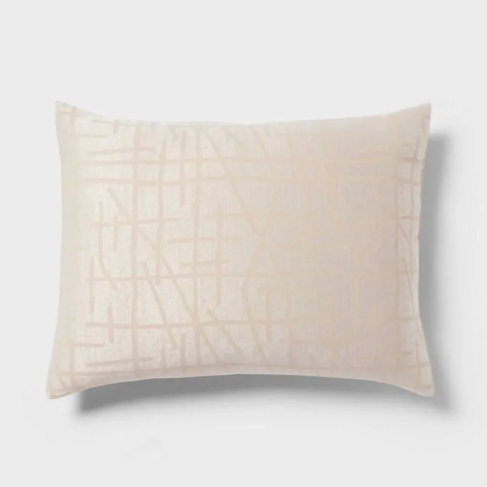 3pc Full/Queen Luxe Jacquard Cotton Duvet Cover Set - Off-White